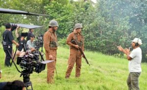 Peluru Senja: The Ghost & the Gun film still, 1948 Malaya war drama shot in Bali